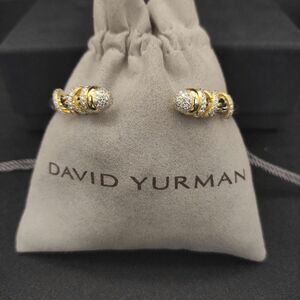 NEW David Yurman 4mm spiral wound diamond studded bracelet